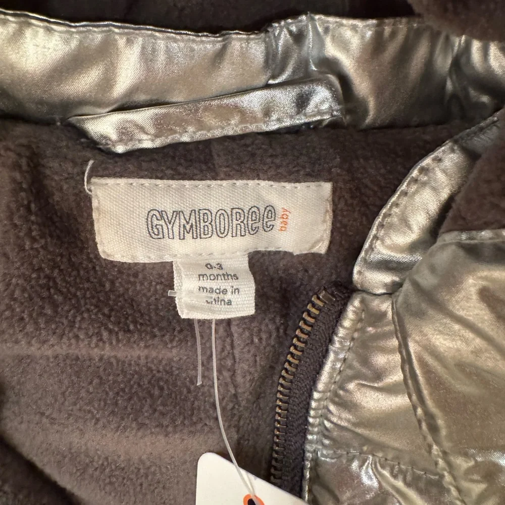 Gymboree Silver Puffer Snowsuit – Size 0-3 Months NWT